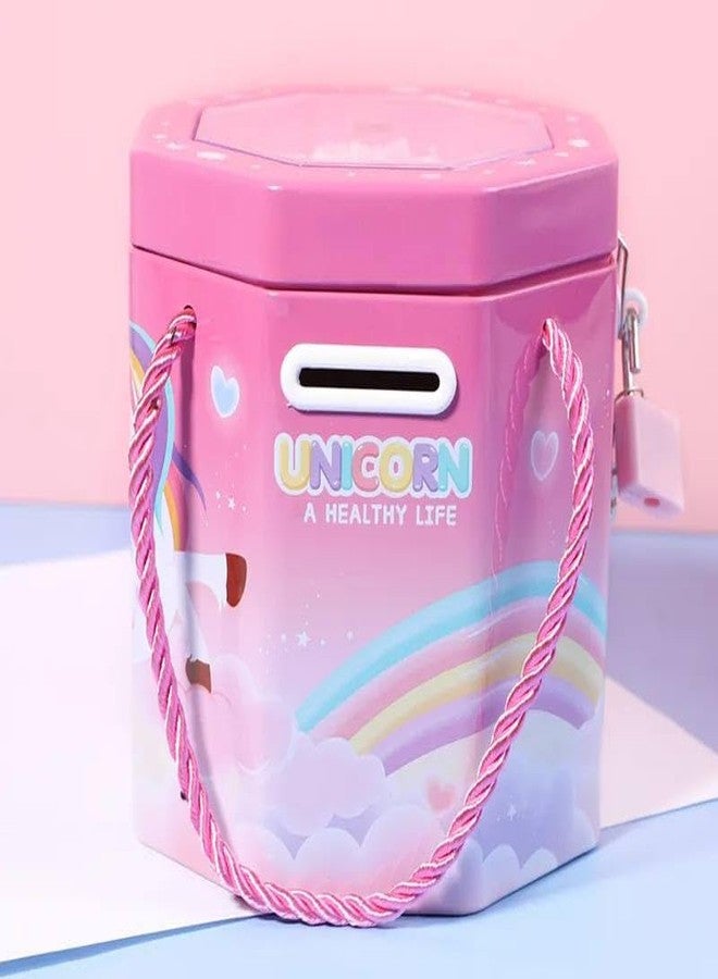 BOTIST Piggy Bank for Kids - Coin Box, Money Saving Metal Coin Bank with Key and Lock for Kids, Money Bank for Kids, Gullak for Money Bank for Kids, Return Gift for Kids (Multi Colore) - Image 1